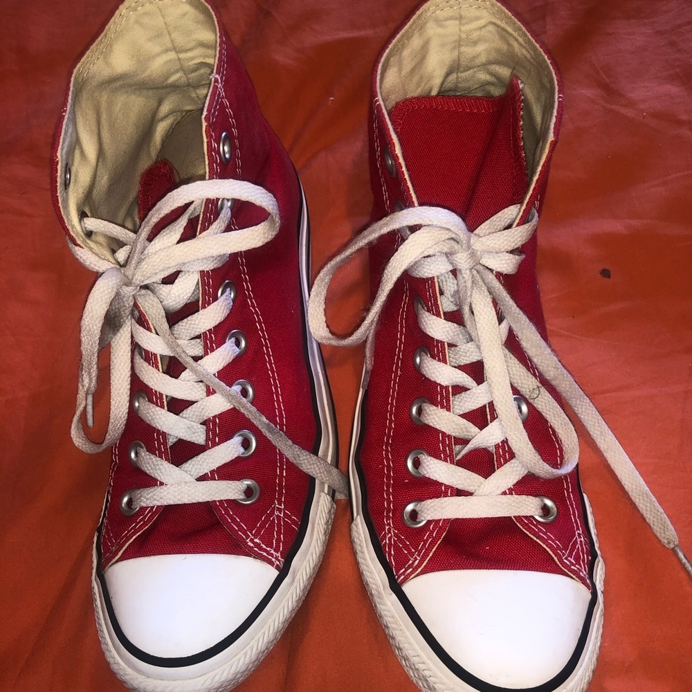 Red hightop converse